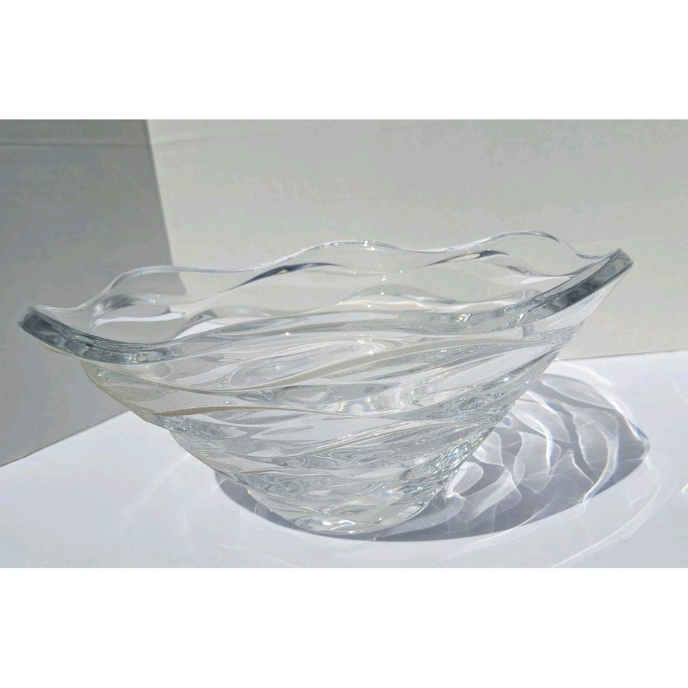 Vtg NOS Noble Excellence Bowl Clear 24% Lead Crystal Hand Blown Hand Cut. 11 - Picture 5 of 7